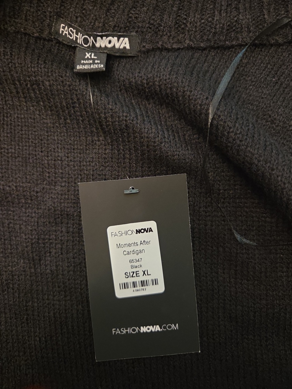 Fasion Nova Moments After Black Cardigan Size XL - Picture 3 of 4